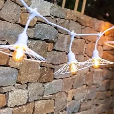 Guirlande lumineuse extérieur LUMISKY - Chic Blanc Chaud - 6 m - 10 ampoules filament - E27 - LED