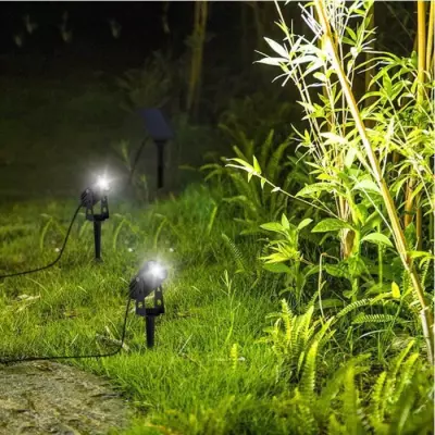 Projecteur solaire 2 en 1 - LUMISKY - ROUNDY - LED blanc froid - H27 cm - Kiosque - Gazebo