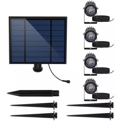 Quatre spots solaires 4 en 1 pour Kiosque - LUMISKY - ROUNDY - H27 cm