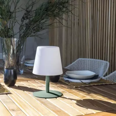 Lampe sans fil LUMISKY STANDY MINI Olive - Pied en acier vert olive