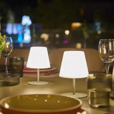 Set de lampes de table sans fil - LUMISKY TWINS Olive - H16cm
