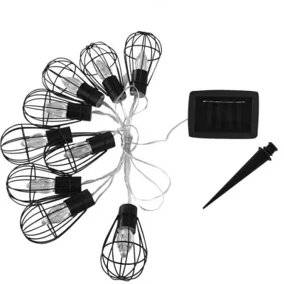 Guirlande solaire cage Keny - LUMIJARDIN - Éclairage LED extérieur