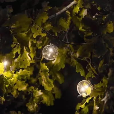 Guirlande lumineuse extérieure Party Clear - LUMI JARDIN - 20 globes LED - Blanc chaud