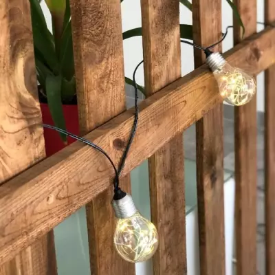 Guirlande lumineuse solaire - LUMISKY - FANTASY STAR SOLAR - 10 ampoules cuivre micro - 3.75m