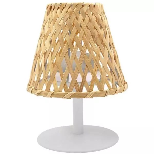 Lampe de table sans fil - LUMISKY - IBIZA - H26 cm - Bambou naturel - LED blanc chaud et blanc