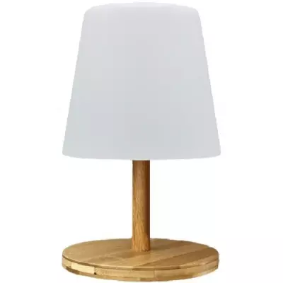 Lampe de table sans fil LUMISKY STANDY MINI WOOD - H25 cm - Design en bambou naturel