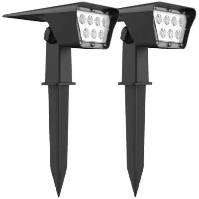 Lot de 2 spots solaires projecteur 2 en 1 pour un éclairage extérieur optimal
