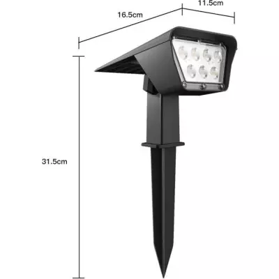 Lot de 2 spots solaires projecteur 2 en 1 pour un éclairage extérieur optimal