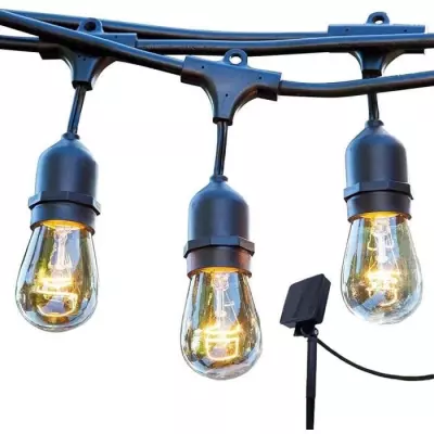 Guirlande lumineuse solaire vintage - LUMISKY - 10 ampoules - LED blanc chaud