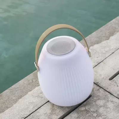 Lampe enceinte Bluetooth sans fil LUMISKY - Mini May Play - Ambiance LED multicolore - H23 cm