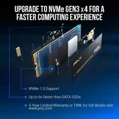 Disque SSD Interne PNY CS1030 M.2 GEN3 250 Go NVMe - Performances Rapides
