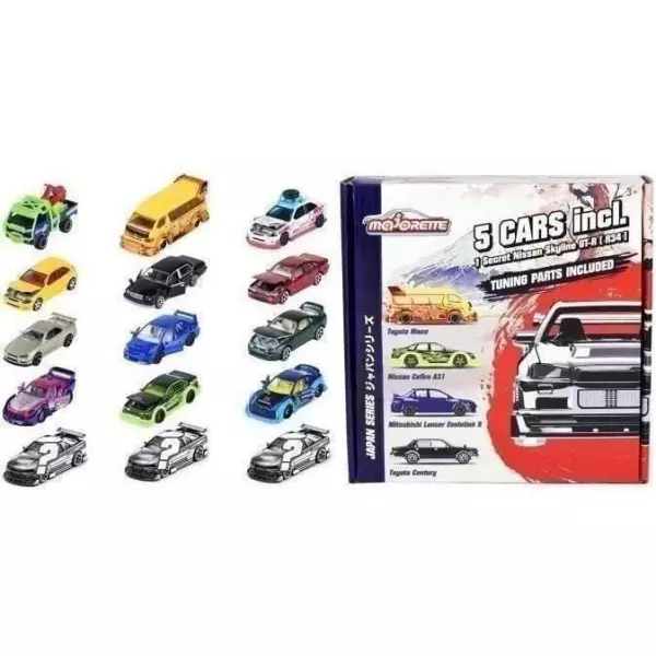 Majorette - Coffret Japan Bonus Series - 5 véhicules en métal - de - Accessoires pour customiser - Des 3 ans