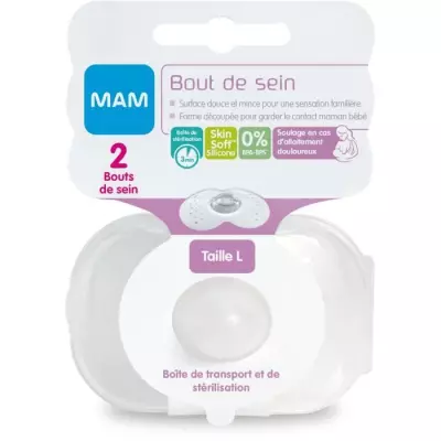 Protège-mamelon MAM Bout de sein Taille L en silicone - Lot de 2