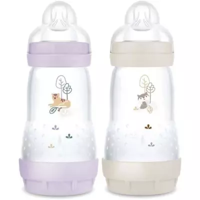 Lot de 2 Biberons MAM Easy Start / Anti-Colique - 260ml - Lilas + Sable