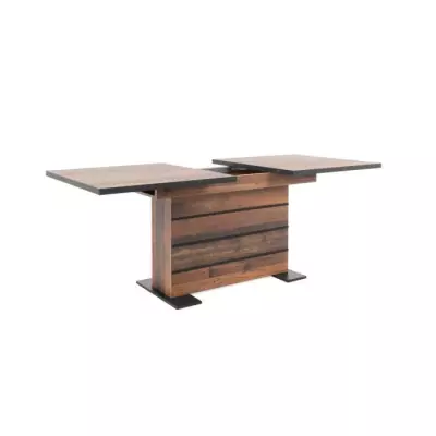 Table extensible Boisé Old Style et noir MANHATTAN - L 160-200 cm