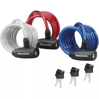 Câble antivol en acier torsadé Master Lock 8127EURTRI - Bleu, sécurité renforcée