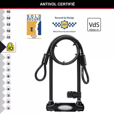 Antivol U avec Câble MASTER LOCK XL - Sécurité maximale