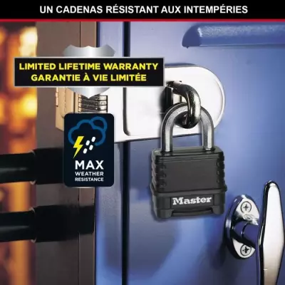 Cadenas à combinaison Excell Zinc 57 mm Noir - Sécurité maximale