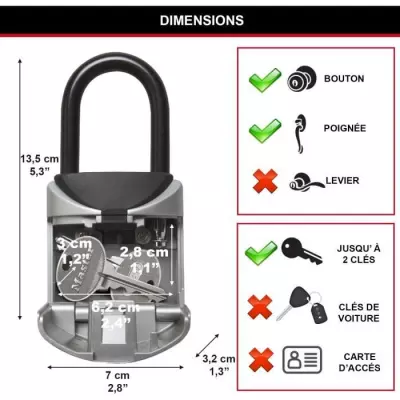 Boîte à Clé sécurisée XS avec Anse - MASTER LOCK 5406EURD