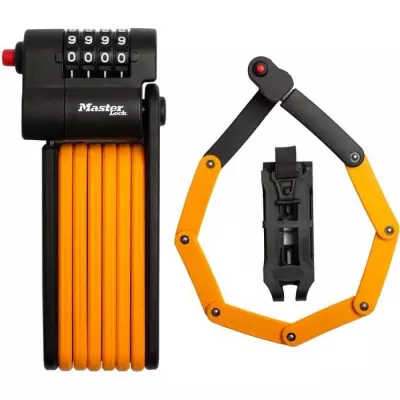 Antivol Vélo à Code MASTER LOCK 8336EURDPRO - Acier Trempé, Combinaison Programmable, Support Inclus
