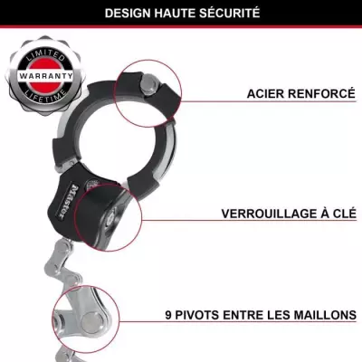 Antivol Masterlock Menottes Street Cuff en acier chromé