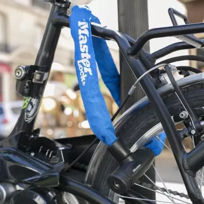 Chaîne antivol vélo bleue Master Lock [90 cm]