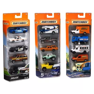 Pack de 5 Petites Voitures Matchbox - Modèle aléatoire
