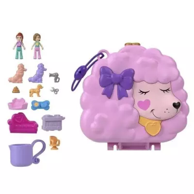 Coffret Toilettage Caniche Polly Pocket - 2 figurines et 12 accessoires