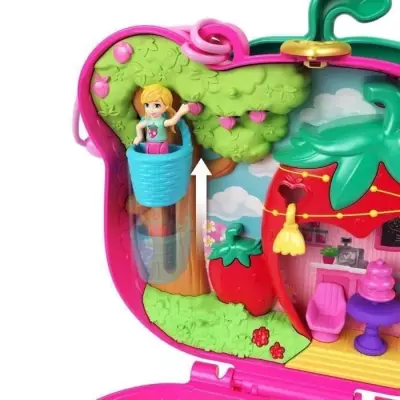 Polly Pocket Ourson Fraise - Coffret et figurines miniatures voyagent (HRD35)