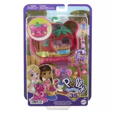 Polly Pocket Ourson Fraise - Coffret et figurines miniatures voyagent (HRD35)