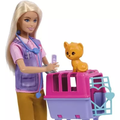 Coffret Barbie Sauvetage d'Animaux - Poupée blonde et accessoires