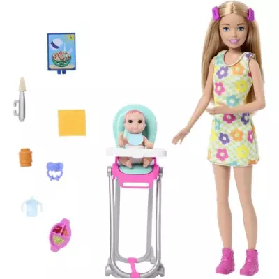 Barbie Skipper Coffret Babysitters Inc, 1 poupée, 1 bébé, accessoires - POUPEE