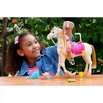 LES MYSTeRES DE BARBIE - A la Poursuite du Cheval Perdu Barbie et son cheval Tornade, HXJ42 - Dimensions colis: 39x33x10 cm LES MYSTeRES DE BARBIE - A la Poursuite du Cheval Perdu Barbie et son cheval Tornade, HXJ42 - Dimensions colis: 39x33x10 cm