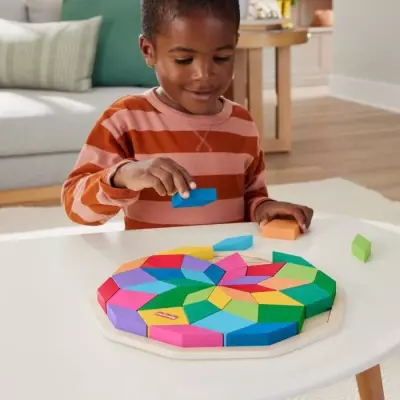 Puzzle Mandala en Bois Fisher-Price 40 pièces - Motif Géométrique