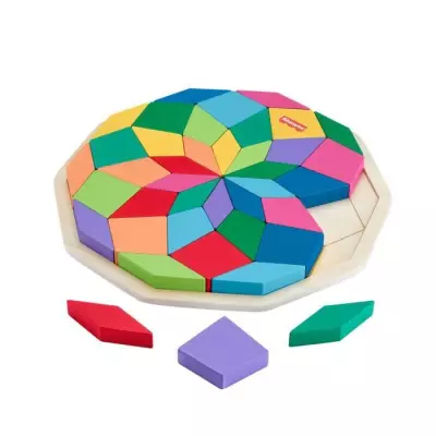 Puzzle Mandala en Bois Fisher-Price 40 pièces - Motif Géométrique