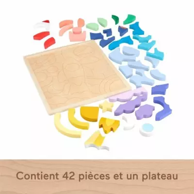 Puzzle en Bois Espace 42 pièces Fisher-Price - Amusez les petits!
