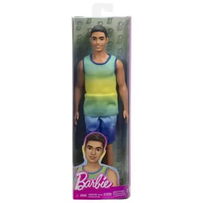 Poupée Ken Fashionistas avec débardeur dégradé et short en jean - 3 ans+