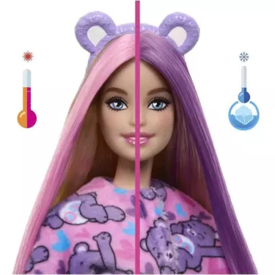 Découvre la Poupée Barbie Cutie Reveal Bisounours Tougentille Mauve Découvre la Poupée Barbie Cutie Reveal Bisounours Tougentille Mauve