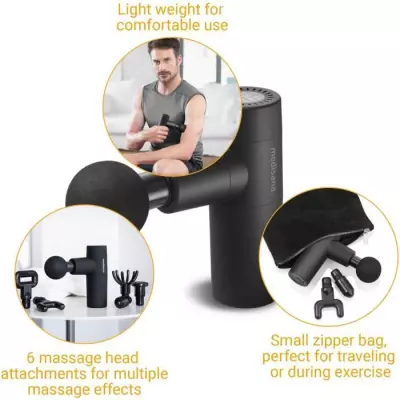 Pistolet de massage MEDISANA - Percussion 5 niveaux - Noir Pistolet de massage MEDISANA - Percussion 5 niveaux - Noir