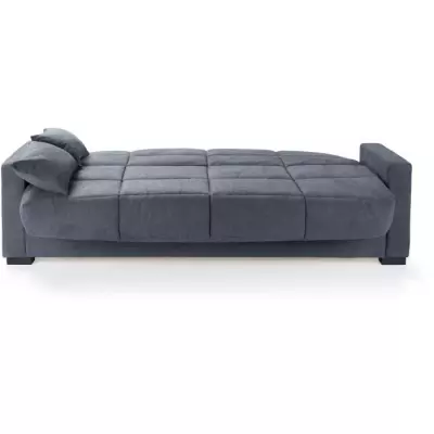 Canapé clic clac 3 places gris anthracite - Matelas 14 cm - MEGAN