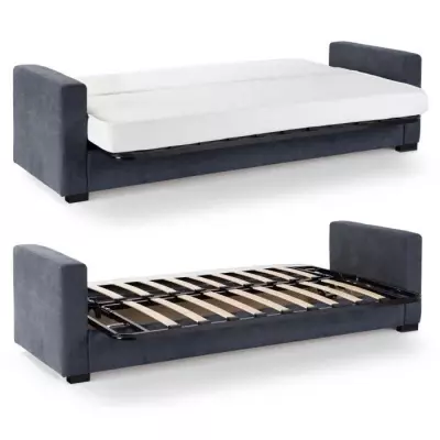 Canapé clic clac 3 places gris anthracite - Matelas 14 cm - MEGAN