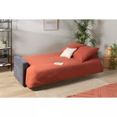 Canapé clic clac 3 places gris - Matelas 17 cm - MEGAN