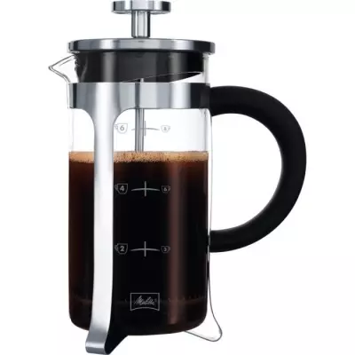 Cafetière à piston Premium en verre et inox 8 tasses - Design élégant Cafetière à piston Premium en verre et inox 8 tasses - Design élégant