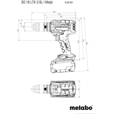 Perceuse visseuse sans fil METABO BS 18 LTX-3 BL I - 18V - Mandrin Futuro Top