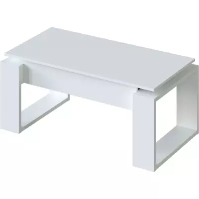Table basse relevable blanche - Certification PEFC™ - 100% bois responsable