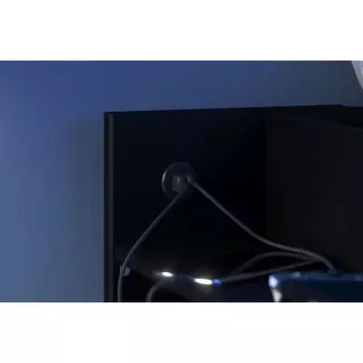 Lit mezzanine enfant Gamer LED - 90 x 200 cm - Noir mat - Made in France