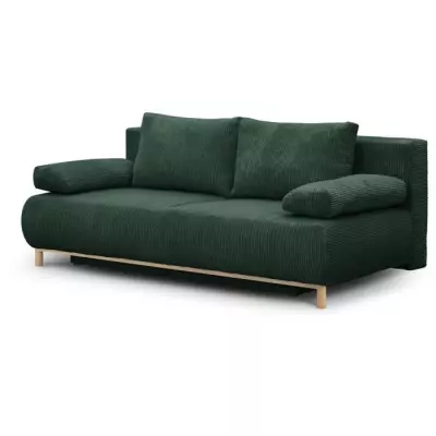 Banquette convertible 3 places MIKA - Velours côtelé Vert forêt