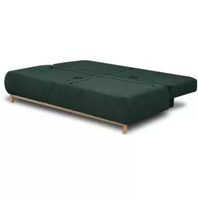 Banquette convertible 3 places MIKA - Velours côtelé Vert forêt