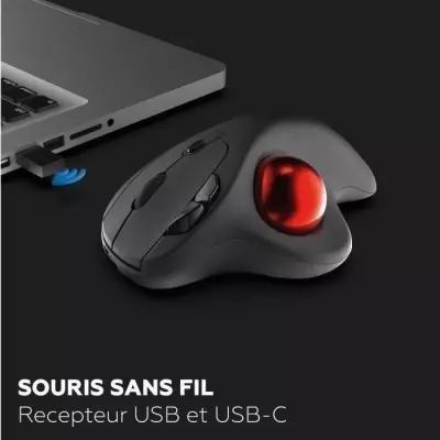 Souris sans fil - MOBILITY LAB - Trackball - Noir - Compact et Ergonomique