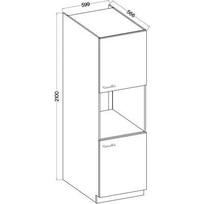 Colonne four MODENA - 2 portes - 60 cm - Chene artisan / Noir mat